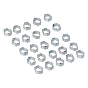 Crimp hose clamp, 7/16 (11.18mm) ID. Zinc