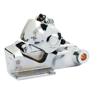 Brake caliper with bracket, rear. Chrome