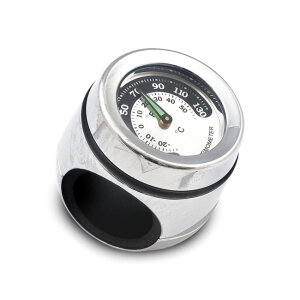 Handlebar mounted thermometer. Chrome