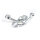 Engine guard, angled foot peg mount kit. short. Chrome