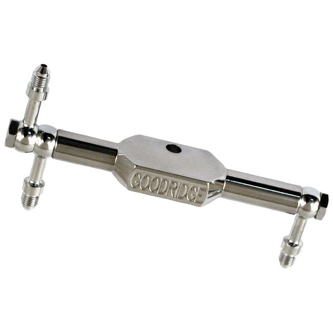 Goodridge, brake tee bar. High polished stainless steel