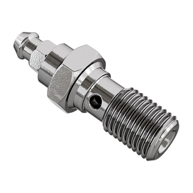 Goodridge, M10 x 1.00 banjo bolt w/bleed nipple. Stainless