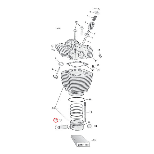 Retaining rings, piston wrist pin