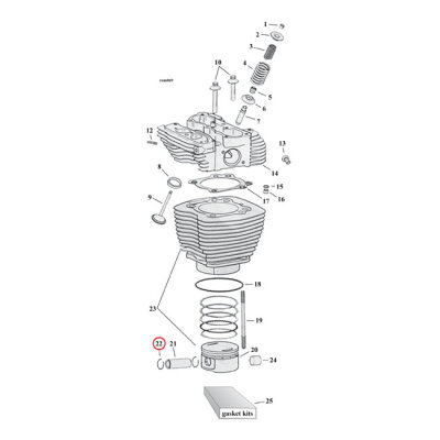 Retaining rings, piston wrist pin