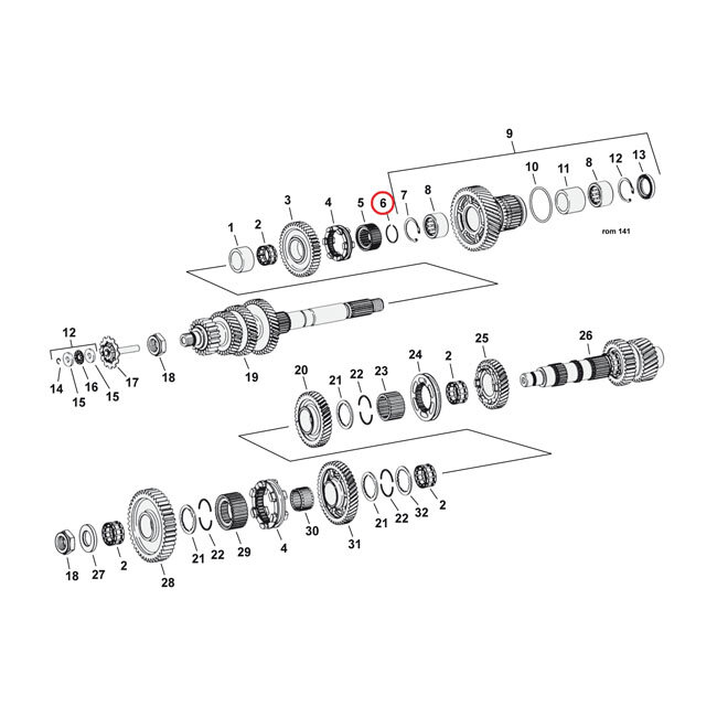 Retaining ring, mainshaft transmission