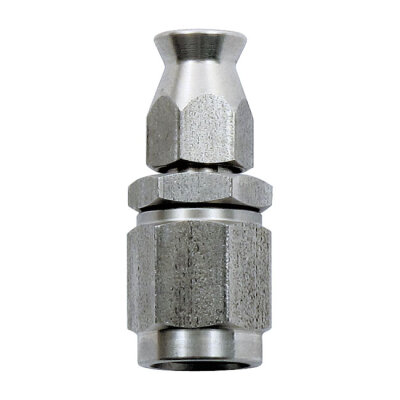 Goodridge hose end straight. High polished stainless steel.