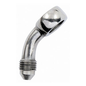 Goodridge, Slimline banjo fitting 3/8", 45 degrees. SS