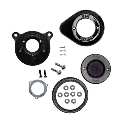S&S, Air Stinger Stealth air cleaner kit. Teardrop, black