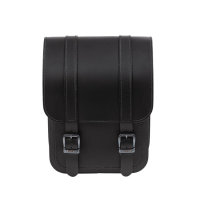 Ledrie, full leather swing arm bag left, 10 liter. Black