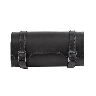 Ledrie square leather tool bag black