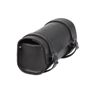 Ledrie square leather tool bag black