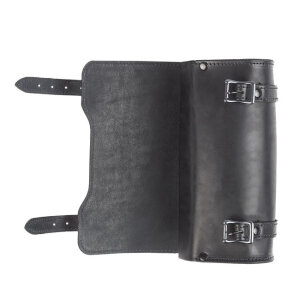 Ledrie square leather tool bag black