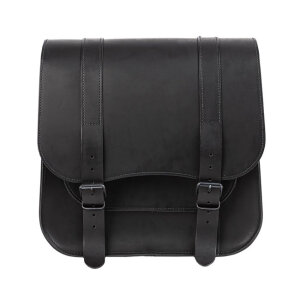 Ledrie, single leather saddlebag Postman. 30 liters. Black