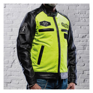 Holy Freedom Zero Vision leather jacket black/fluo yellow Male EU size S