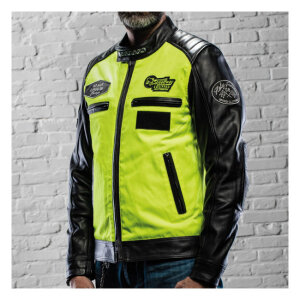 Holy Freedom Zero Vision leather jacket black/fluo yellow Male EU size S
