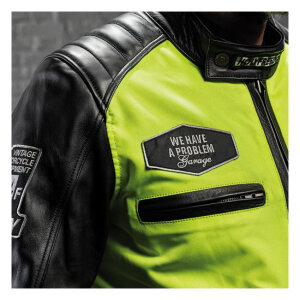 Holy Freedom Zero Vision leather jacket black/fluo yellow Male EU size S