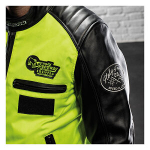 Holy Freedom Zero Vision leather jacket black/fluo yellow Male EU size S