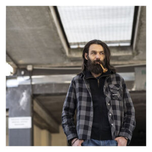 Holy Freedom Jessie James Flannel shirt grey/black Size L