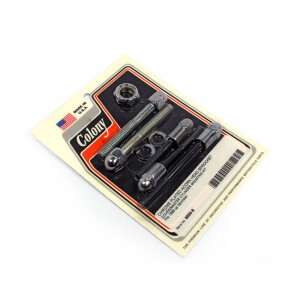 Colony, sprocket cover mount kit. Chrome Acorn