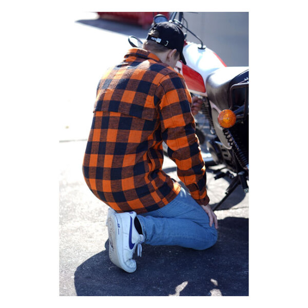 Lumberjack flannel shirt checkered orange/black Male US Size M