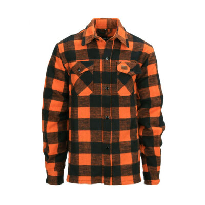 Lumberjack flannel shirt checkered orange/black Male US Size 2XL