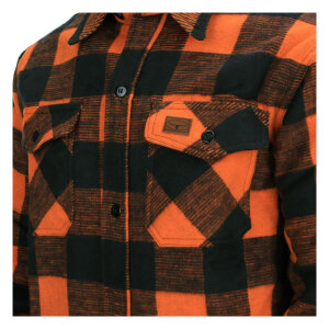 Lumberjack flannel shirt checkered orange/black Male US Size 2XL
