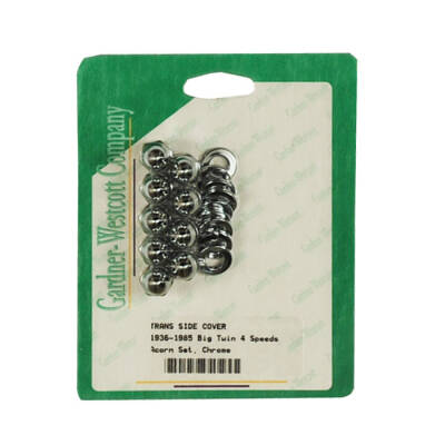 GW, transmission side cover screw kit. Chrome Acorn
