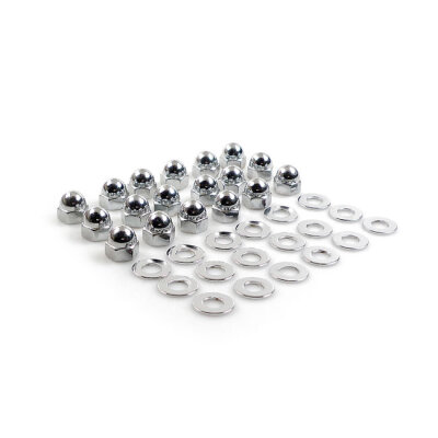 GW, Shovel rocker box top nut kit. Chrome, low crown Acorn