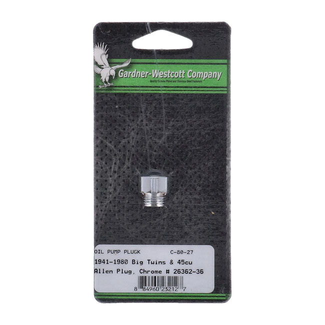 Plug allen, oil pump check valve