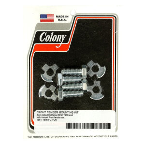 Colony, front fender mount kit. Zinc