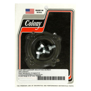 Colony, Linkert air cleaner mount screw & lock kit. Zinc