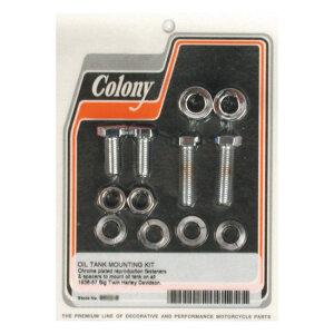 Colony, oil tank mount kit. Chrome