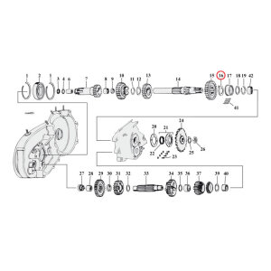 Thrust washer, transmission mainshaft, right side .107"