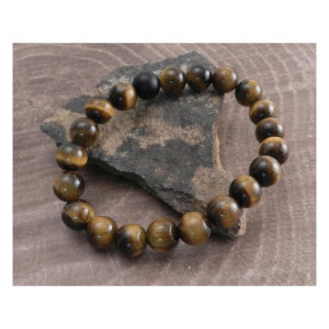Amigaz Tiger Eye Stone stretch bracelet brown