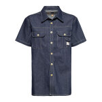 King Kerosin Motor Crew denim worker shirt dark blue wash...