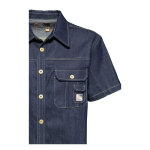 King Kerosin Motor Crew denim worker shirt dark blue wash Size S