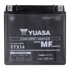 Yuasa, AGM battery, YTX14-WC inkl. 7,50 Euro Batteriepfand