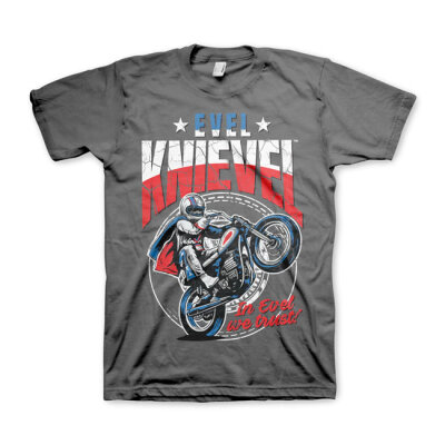Evel Knievel Wheelie T-shirt dark grey Size S