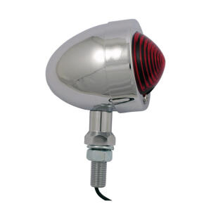 Bullet marker light. Chrome. Red lens. SF. ext. stud mount