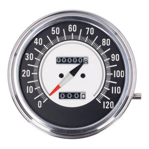 FL speedometer, 68-72 face, black/silver. 1:1 mph