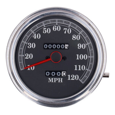 FL speedometer, 85-up face, black. 2:1 mph