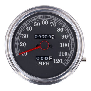 FL speedometer, 85-up face, black. 2:1 mph