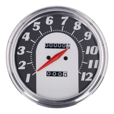 FL speedometer, 62-67 face, black/silver. 2.24:1 mph