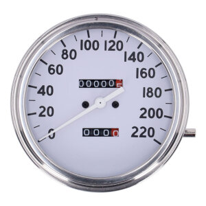 FL speedometer, 36-40 face, white. 2:1 kmh