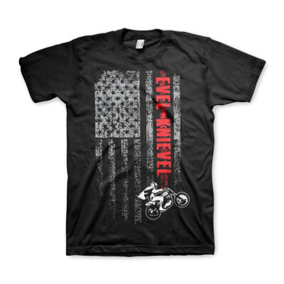 Evel Knievel Flag T-shirt black Size 2XL