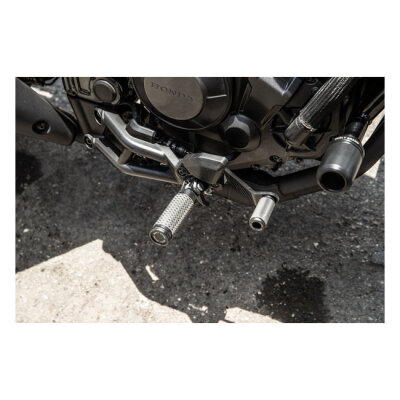 Burly, Slash Cut rider foot peg set. Black