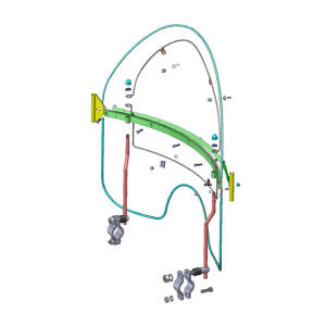 NC, Vintage reproduction beaded windshield. Black lower