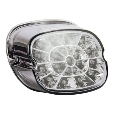 Laydown shark tooth spider LED taillight. Light smoke lens