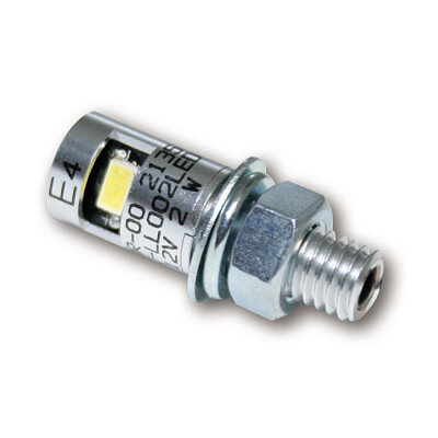 Burdett, LED license plate mount bolt. Chrome