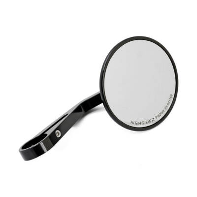 Montana round mirror, clamp-on, l&r. Black